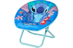 Idea Nuova Disney Stitch 19” Frame Folding Toddler Saucer™ Chair with Cushion, Ages 3+