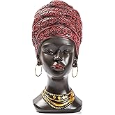 Smadeer African Statue and Sculptures for Home Decorations,African Woman for Table Shelf,African Figurines Home Decor Accent,African Art for Living Room Women Statue