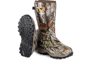 Hunthor Rubber Hunting Boots for Men with 800g Insulation, Waterproof Insulated 6mm Neoprene Shoes for Outdoor Hunting (Next Camo, Size 6-14)