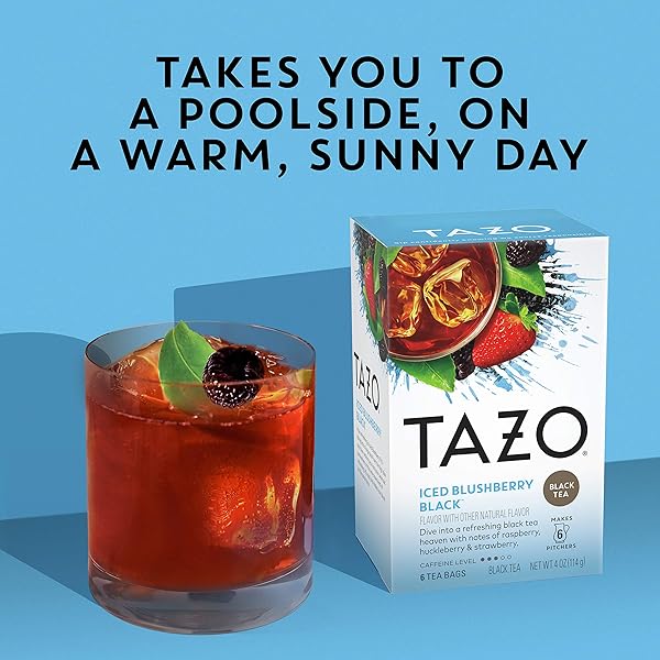 TAZO ICED BLUSHBERRY BLACK TEA FILTERBAGS, 6 COUNT (PACKAGING MAY VARY)