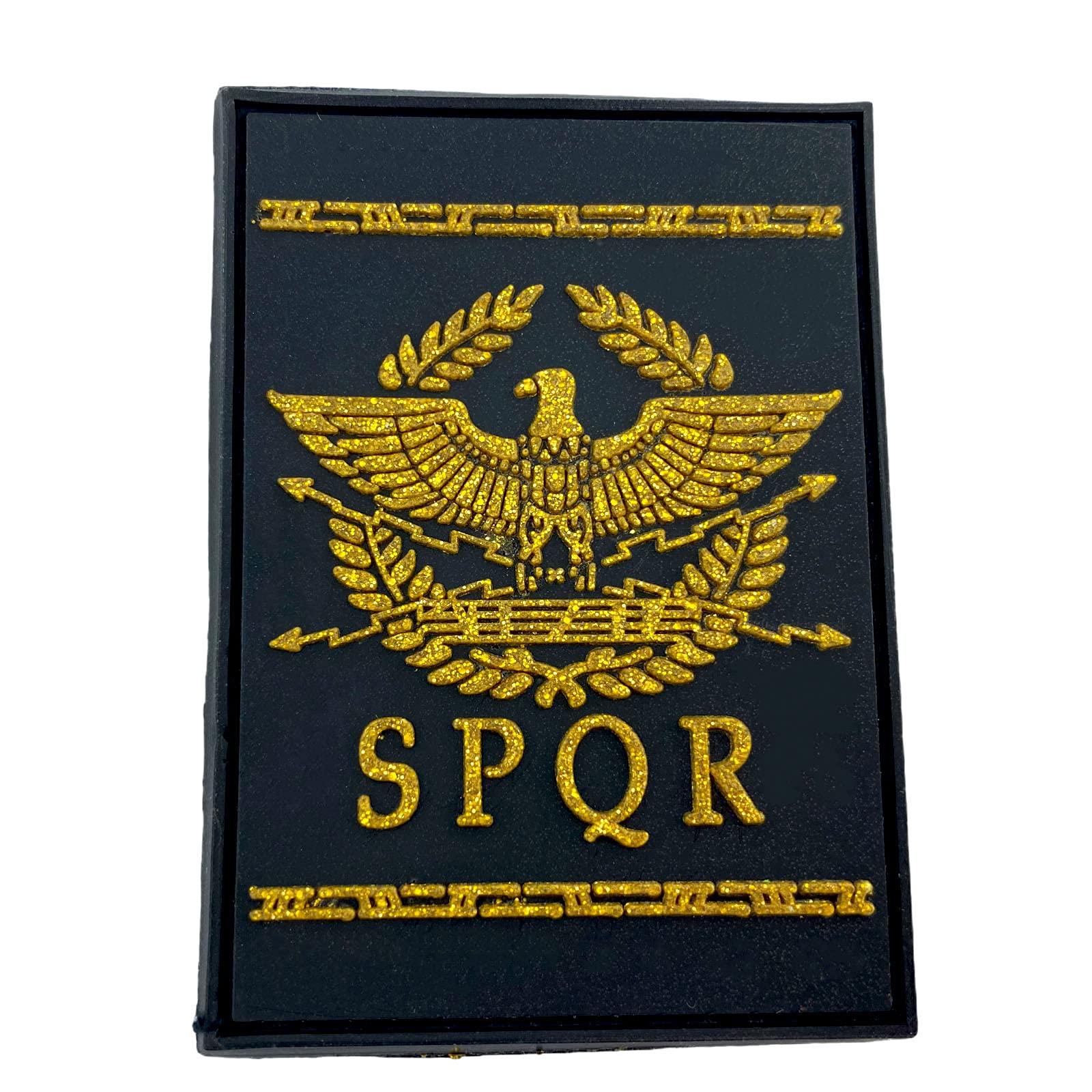 SPQR Ancient Roman Republic PVC Airsoft Paintball Patch (Gold)