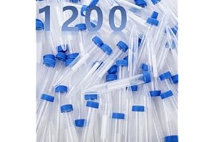 Lingvee 1200 Pcs 15ml Plastic Centrifuge Test Tubes with Screw Caps and White Writing Labels Bulk Plastic Conical Test Tubes with Lids for Scientific Laboratory Graduation Markings