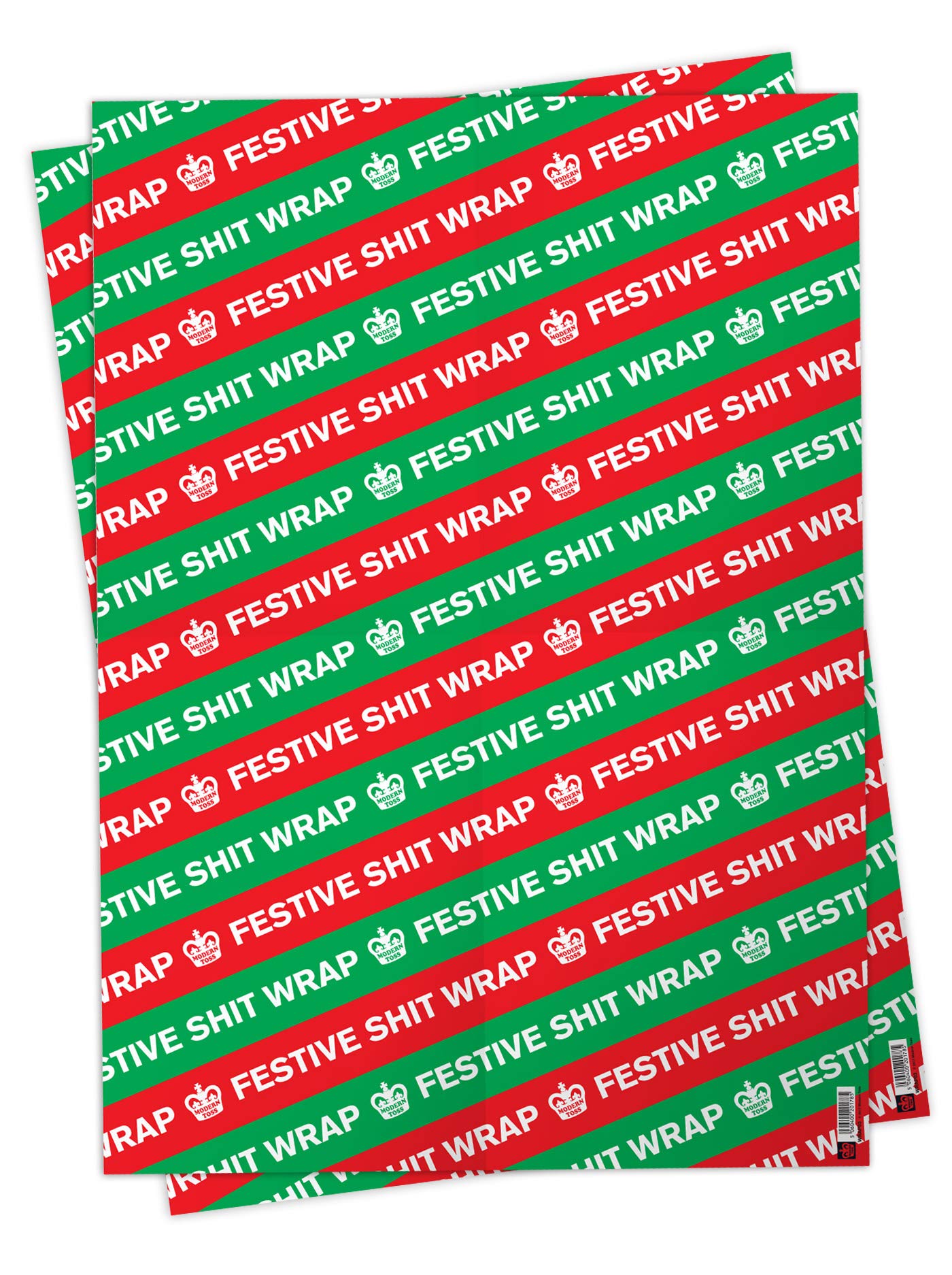 Official Modern Toss - 2 Sheets Of Funny ' Festive Sh*t' Wrapping Paper - Rude Christmas Xmas Gift Wrap - Wrapping Paper - Sold by Brainbox Candy