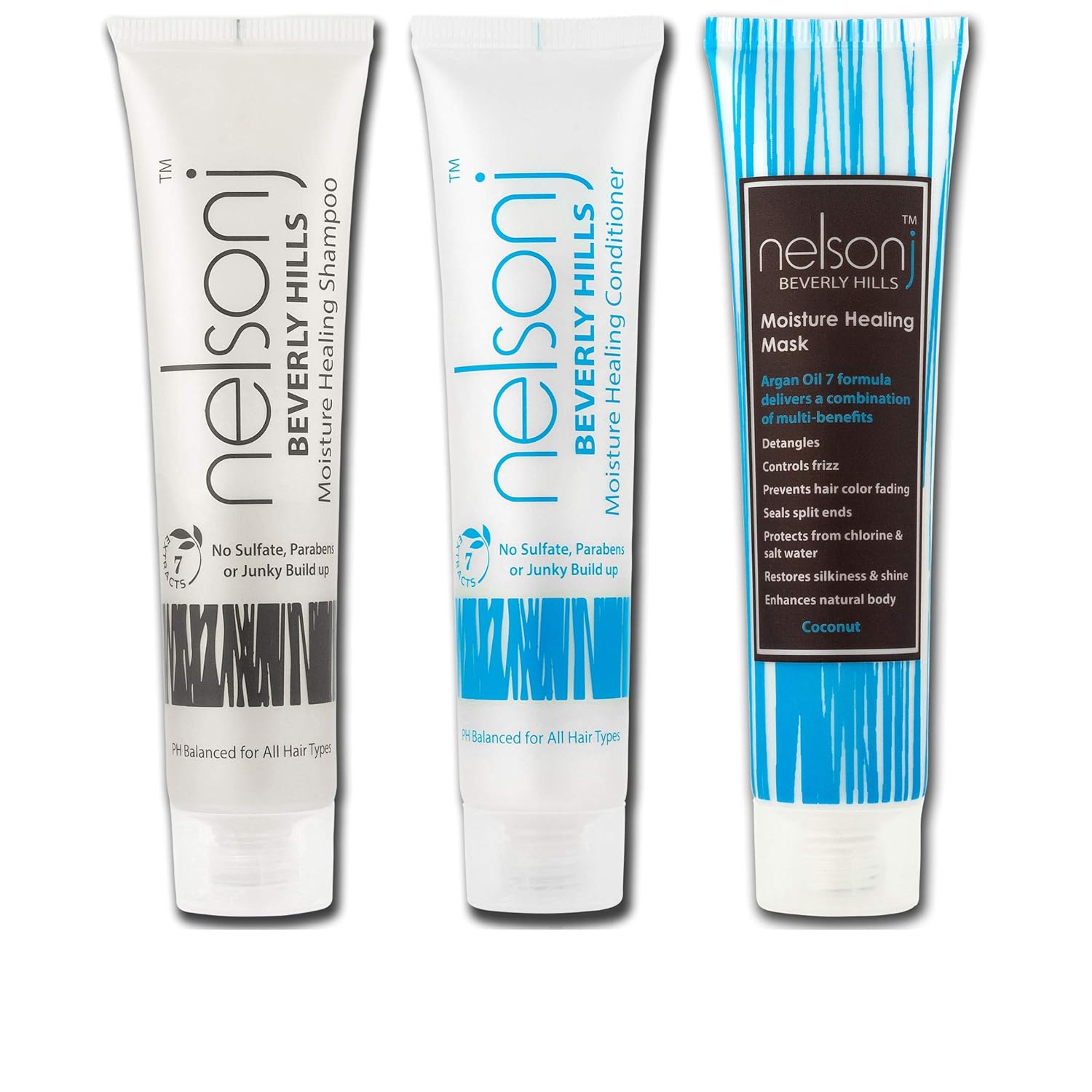 Amazon Com Nelson J Beverly Hills Argan Oil 7 Healthy Hair Set