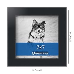 ArtToFrames 7x7 Inch Black Picture Frame, This 1.25