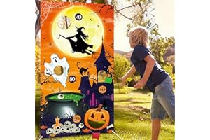 IPARTYCOOL Upgraded, Halloween Games, Funny Toss Game, with 4 Bean Bags, Classic Design, Premium Banner, Accessories, Storage Bag, Halloween Party Games for Kids Teen Adults, Indoor or Outdoor, Ideal Party Decor