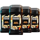 AXE Fine Fragrance Collection Deodorant Stick Black Vanilla with Orange + Sandalwood Essential Oils 4 Pack with 72H Freshness Aluminum-Free 3 oz