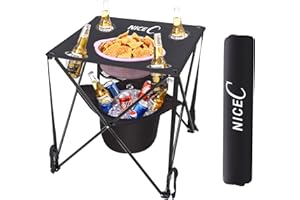 Nice C Camping Table with Cooler, Tailgating Table, Beach Table, Cooler with Table, Portable Table, Ultralight Compact with Carry Bag for Outdoor, Picnic