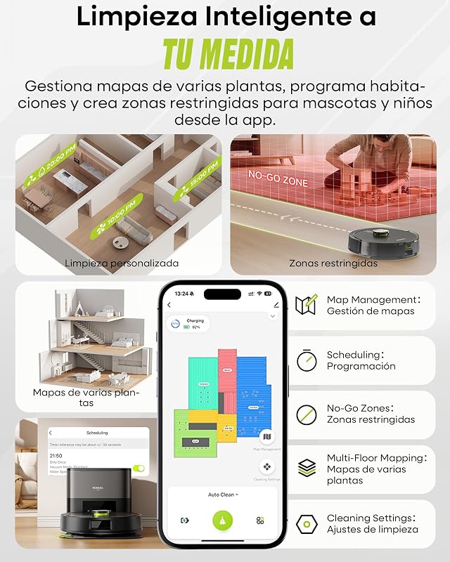 Robot Aspirador y Fregasuelos 3 en 1 10,000PA