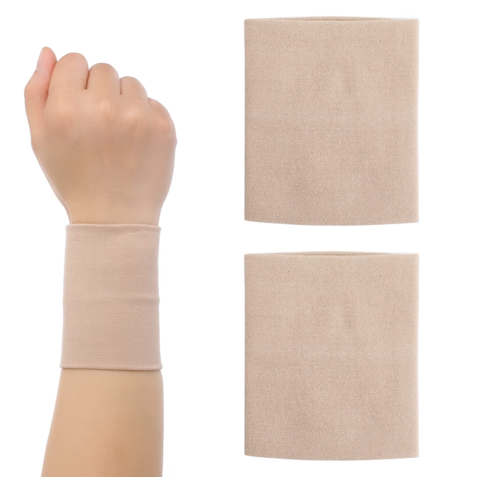 WLLHYF 1 Pair Compression Wrist Sleeve Tennis Carpal Tunnel Wrist Brace Light Elastic Relieve Stiff Wrist Support Sweat Breathable Wristband for Men and Women Sports Exercise