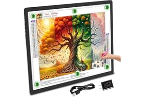 TOHETO A2 Light Pad 25.2''x18.4'', Large Magnetic LED Light Board for Diamond Painting, 3-Color Modes Light Box for Tracing, 6-Level & Stepless Dimmerable Diamond Art Light Table for Drawing,Sketching