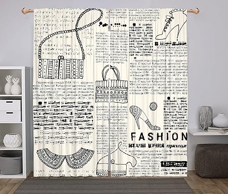 Iprint 2 Panel Set Window Drapes Kitchen Curtains Old Newspaper