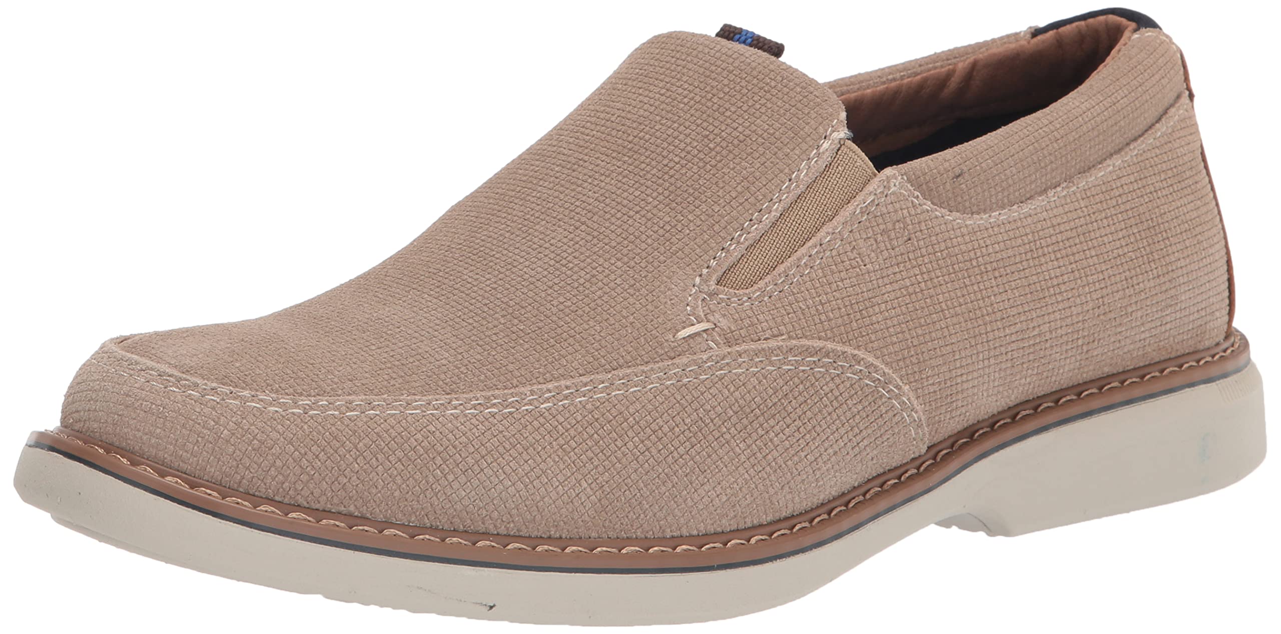 Nunn Bush Men’s Otto Moccasin Toe Slip on Leather with Lightweight Sole Loafer, Stone, 9.5 X-Wide