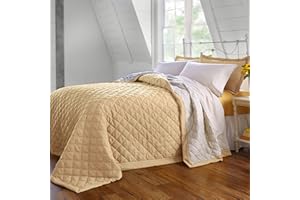BrylaneHome Bedding BH Studio Reversible Two-Tone Ultra Soft Quilted Bedspread - Twin, Taupe Ivory
