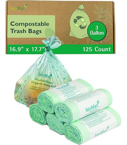 Sacs Poubelles Compostables BioBag - 48 Sacs De 3 Gallons (environ 11 Litres), Transparents