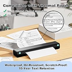 Zoolion M08F Compact Inkless Thermal Printer for