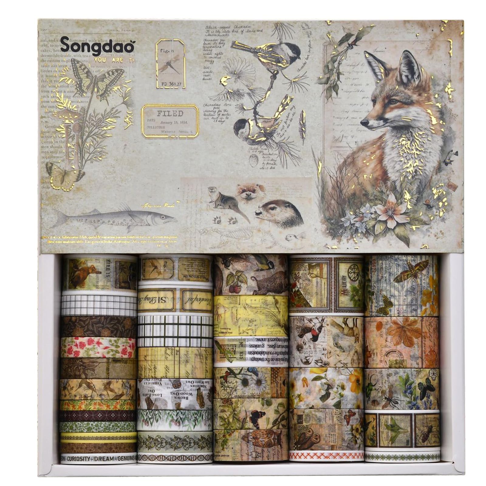 TSLBW 36 Rolls Washi Tape Sets Scrapbooking & Stamping Supplies Decorative Tape Multi-Patter Craft Tapes for DIY Journal Craft Gift Wrapping Scrapbooking (Style B)