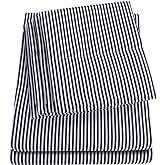 King Size Bed Sheets - 6 Piece 1500 Supreme Collection Fine Brushed Microfiber Deep Pocket King Sheet Set Bedding - 2 Extra Pillow Cases, Great Value, King, Classic Stripe Navy