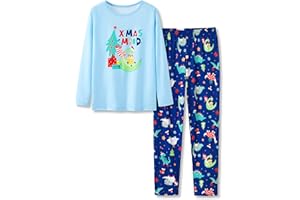 BEEZIZAC Pajamas for Girls 100% Polyester Tie dye Sleepover Long Sleeve PJ Set Size 6-18