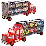 Tuko Car Toys Die Cast Carrier Truck Vehicles Toy for 3-12 Years Old Boy Girl Toy Gift(Includes 6 Alloy Cars,3 Animal Cars,3