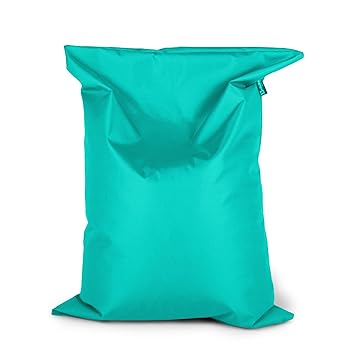 BuBiBag Sitzsack 150x100cm ca.340L mit Füllung Sitzkissen Rechteck Bodenkissen Kissen Sessel BeanBag (türkis)