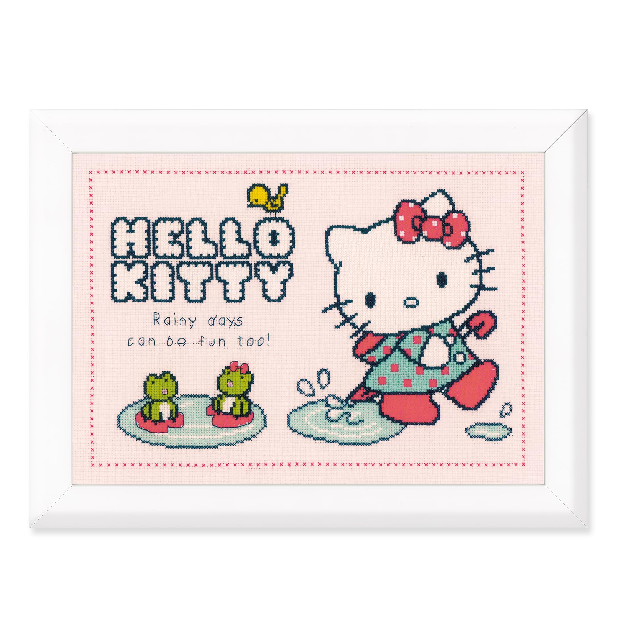 Vervaco Counted Cross Stitch Kit: Hello Kitty: Rainy Days, Other, NA, 34 x 24cm