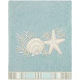 Avanti Linens - Hand Towel, Soft & Absorbent, Coastal Bathroom Essentials (Sand Shells Collection, Mineral)