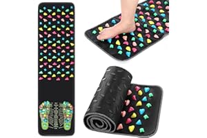 TrelaCo Foot Massage Mat Reflexology Walk Stone Road Foot Massage Acupoint Mat for Acupressure Relaxes for Long Sitting Elderly Students and Office Workers (13.78 x 47.24 Inches)