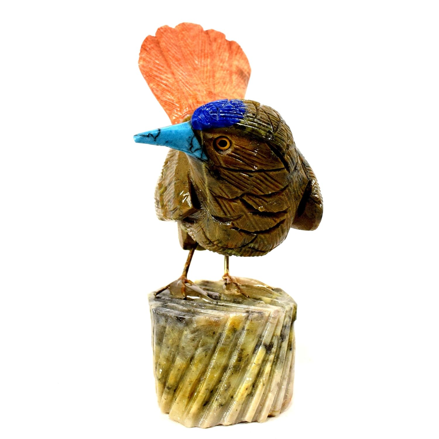 Amazoncom 41 Serpentine Stone Bird On Rock Stand Natural - 