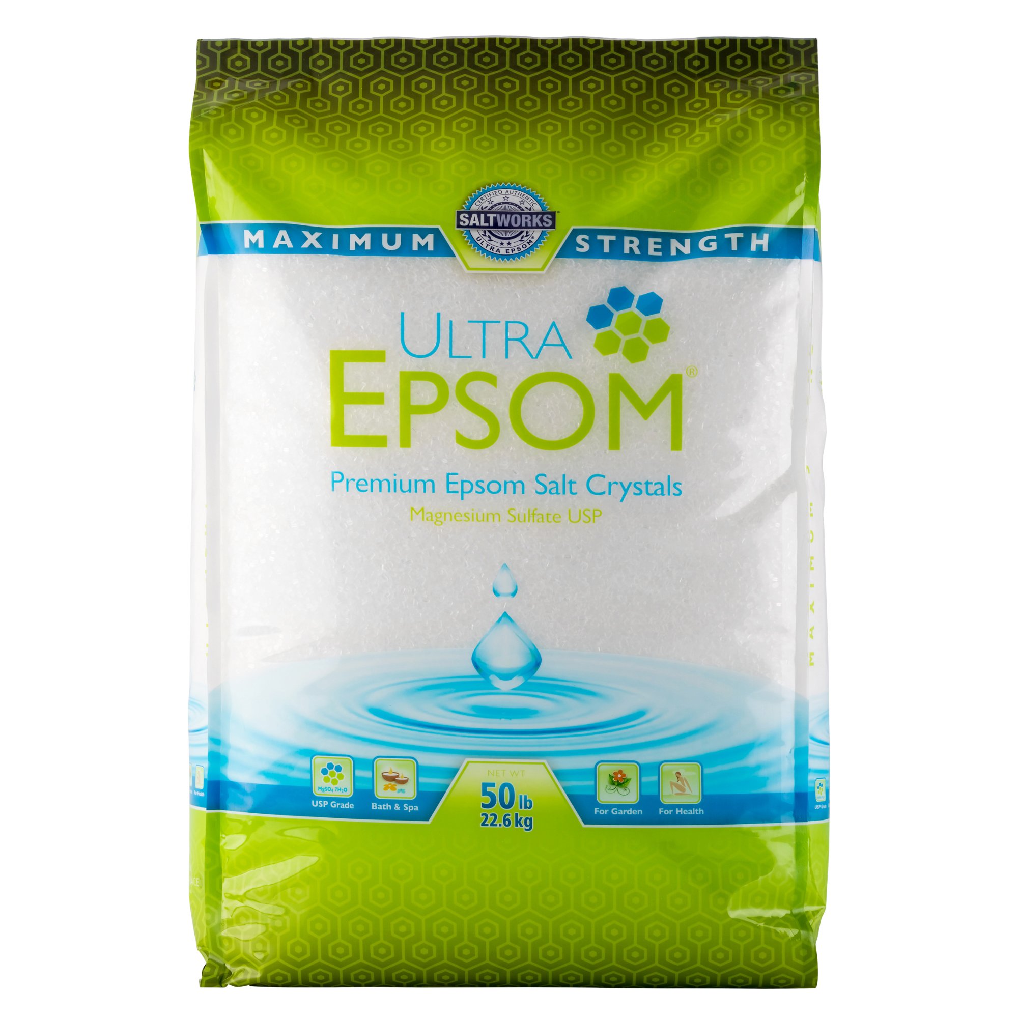 Ultra Epsom Premium Epsom Salt, Medium 50 lb Bag Beauty