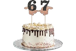 Aglacynorath Six Seven Cake Topper, Aglacynorath Gen Alpha Slang 6 7 Birthday Cake Decor, Black Glitter Party Decoration for 
