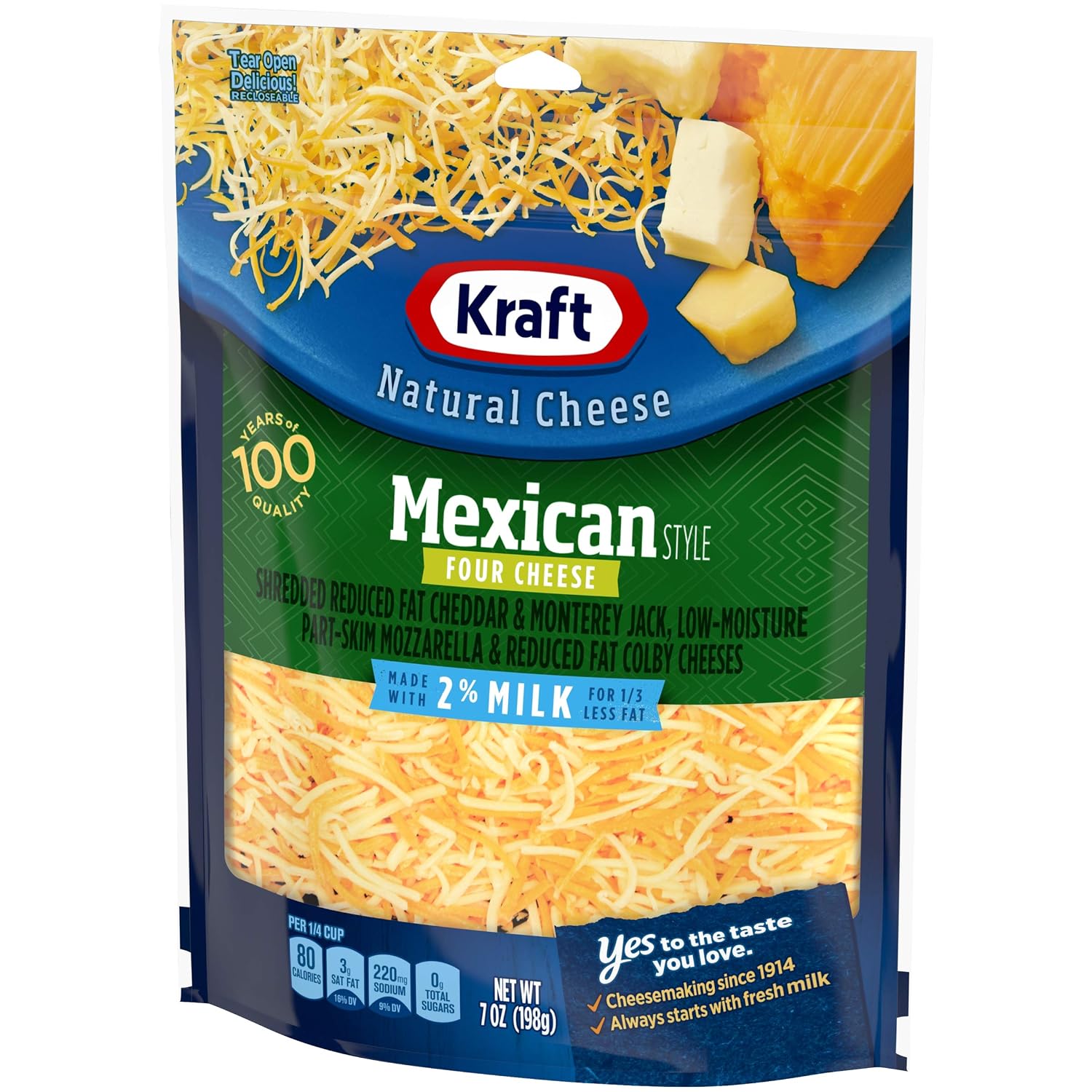 Kraft Cheese mex 4 chs fn shrd 2pct 7oz (021000024612)