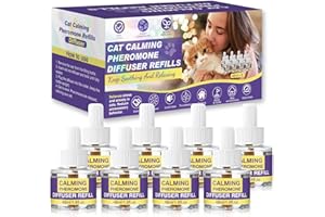 RUAKPL Cat Calming Diffuser Refills, 8 Pack Pheromones for Cats Refill Long-Lasting 240-Day Supply Pheromone to Calm Cat Soothing Anxiety Stress 48 ml/Bottle Compatible with Most Diffusers Plug in