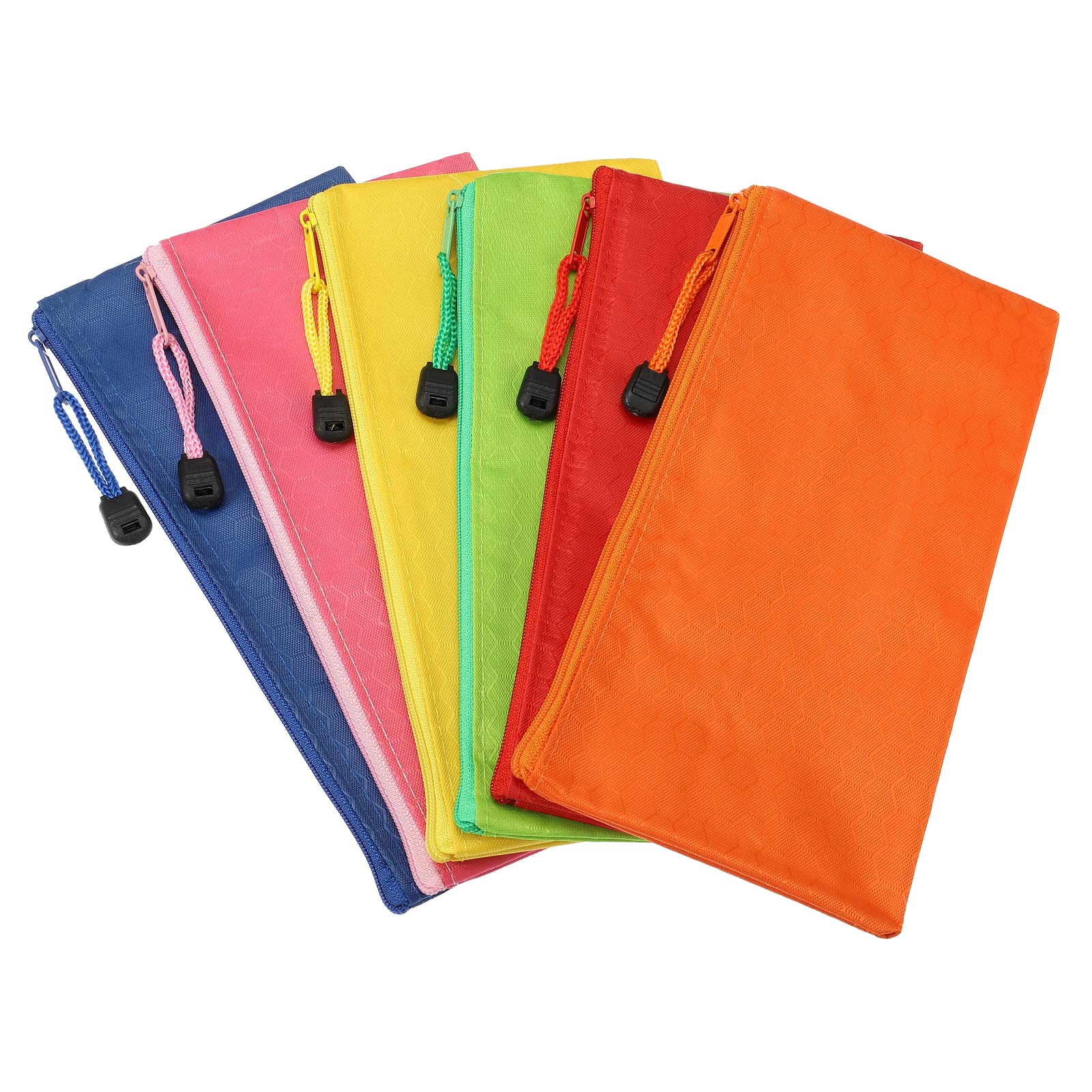 PATIKIL Waterproof Zipper Bags, 12 Pack A6 Pocket File Pouch Storage Accessory for Office Travel Supply, Multicolor