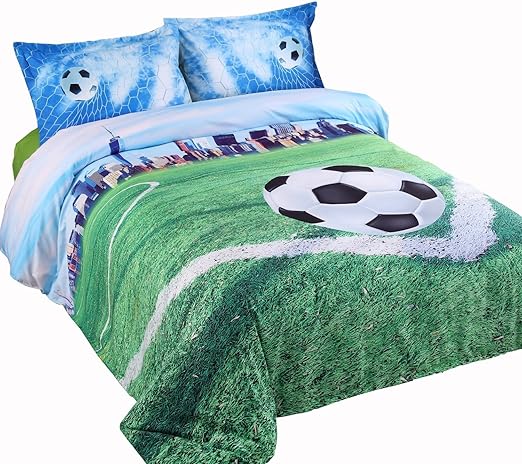 Amazon Com Alicemall 3d Soccer Bedding Football Field And City