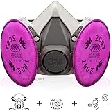 Respirator Mask 3M Half Face Gas Mask With Particulate P100 Filter 2097 Retainer Removal Dust Smog Chemical Spray Fumes Smoke Organic Vapor Welding Woodworking Cleaning Mold Painting Weld Working PRO