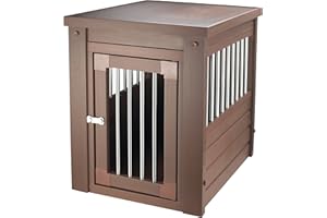 New Age Pet ECOFLEX Dog Crate End Table - Furniture-Style Pet Crate for Crate Trained Dogs - Stainless Steel Tubing & a Latched Closure - 10 Year Manufacturer's Warranty