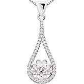 ALOV Jewelry Sterling Silver Cubic Zirconia Pendant Necklace