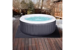 Beeplove 74" X 72" Hot Tub Mat - Large Inflatable Hot Tubs Floor Pad for 71" Dia. Outdoor Indoor Portable Spa Pool Ground Protection, Water-Absorbing Washable Outside Accessories