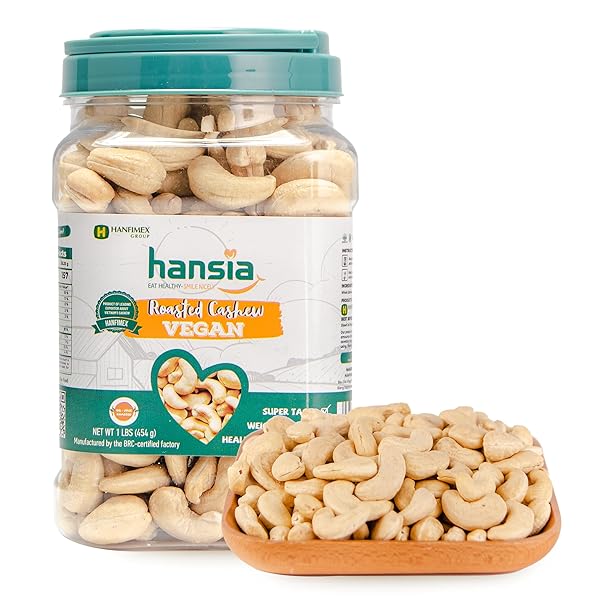 HANSIA ROASTED CASHEW VEGAN, DRY ROASTED UNSALTED SUPERFOOD,...