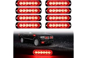 LED Emergency Strobe Lights DIBMS 8x Red 6 LED Strobe Warning Emergency Flashing Light Caution Construction Hazard Light Bar 