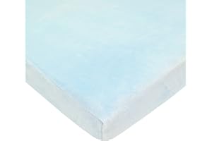 American Baby Company Heavenly Soft Chenille Fitted Pack N Play Playard Sheet 27" x 39", Warm and Cozy Chenille Pack and Play Sheet, Blue, for Boys and Girls, Fits Most Mini Crib Mattresses