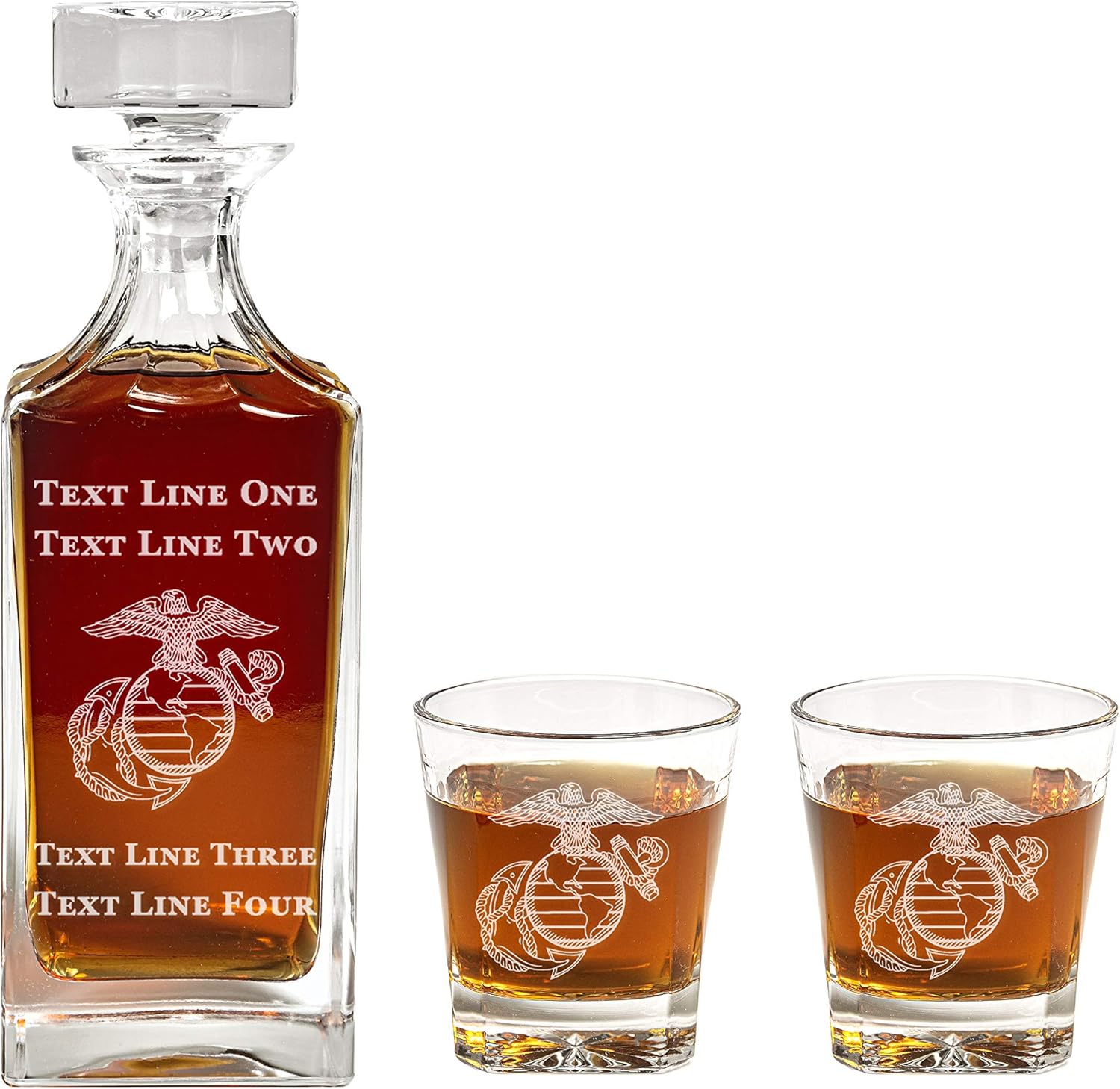 Marine Corps Eagle Globe & Anchor Decanter Set 900ml