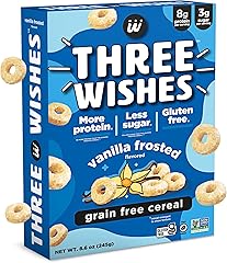 Plant-Based and Vegan Breakfast Cereal by Three Wishes - Frosted, 1 Pack - More Protein and Less Sugar Snack - Gluten-Free, G