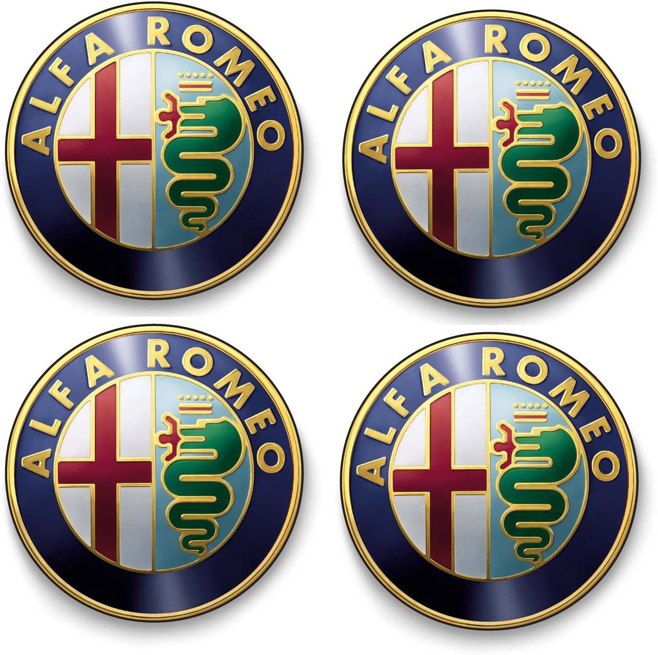 4 x Alpha Romeo Logo Stickers - 5 x 5cm