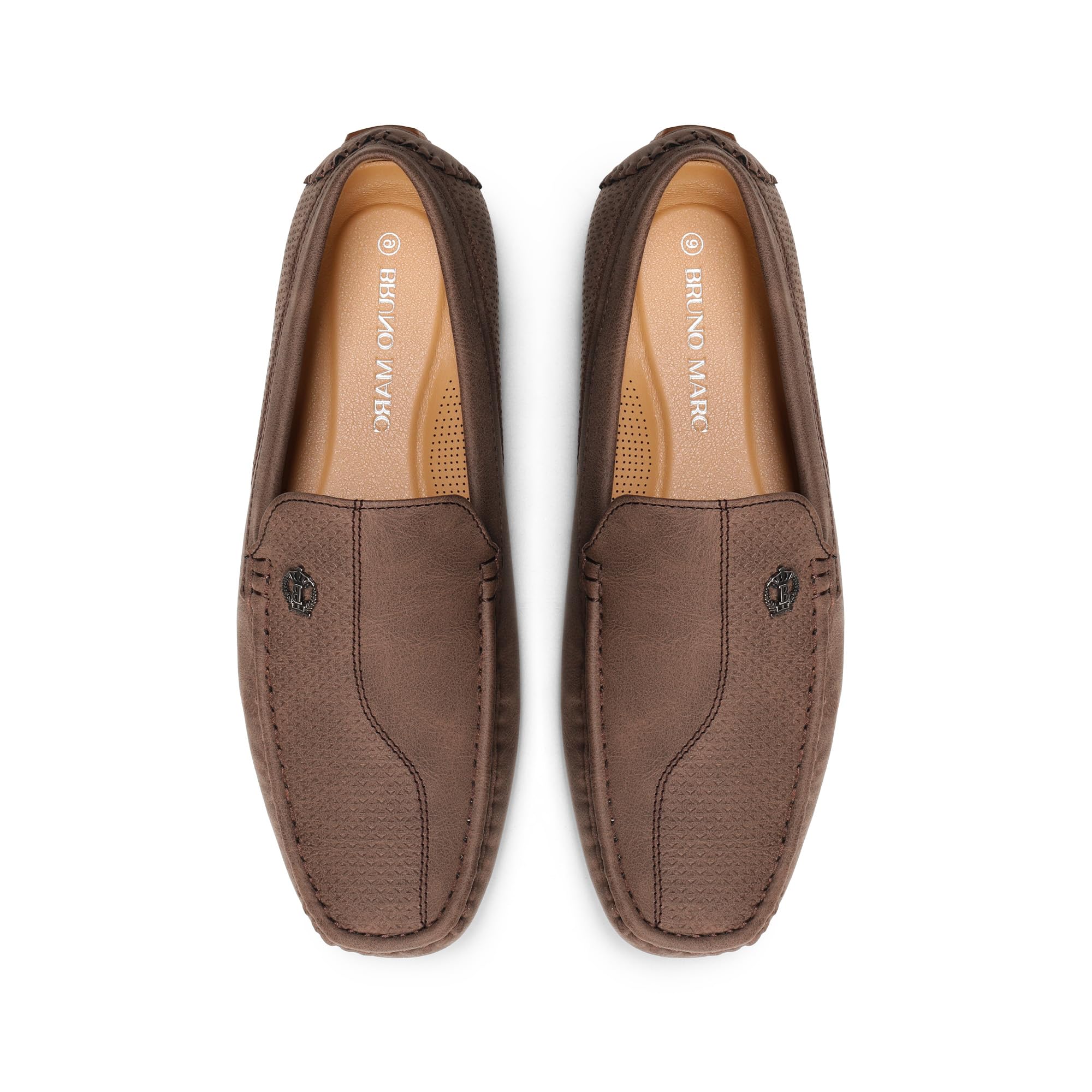 Bruno Marc Herren Klassische Mokassins Flache Slipper Slip on Penny Loafer Weich Comfort Schuhe Bootsschuhe,Size 41.5,Braun,3251314 4