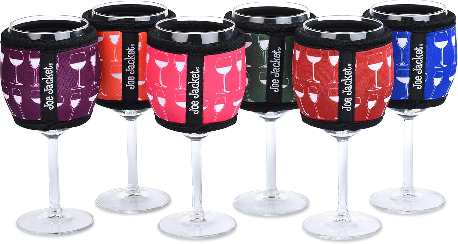 Joe Jacket 6Pack Neoprene Wine Sleeves Wine Glass