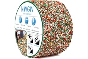 NWGW Heavy Duty Anti Slip Tape 4" x15FT - Red Grit Rubber Grip Tape for Stairs, Showers, Pool & Bathroom Safety Waterproof Non-Slip Traction Strips Indoor/Outdoor Use