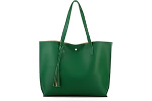Nodykka Women Tote Bags Top Handle Satchel Handbags PU Faux Leather Tote Bag with Tassel Shoulder Purse