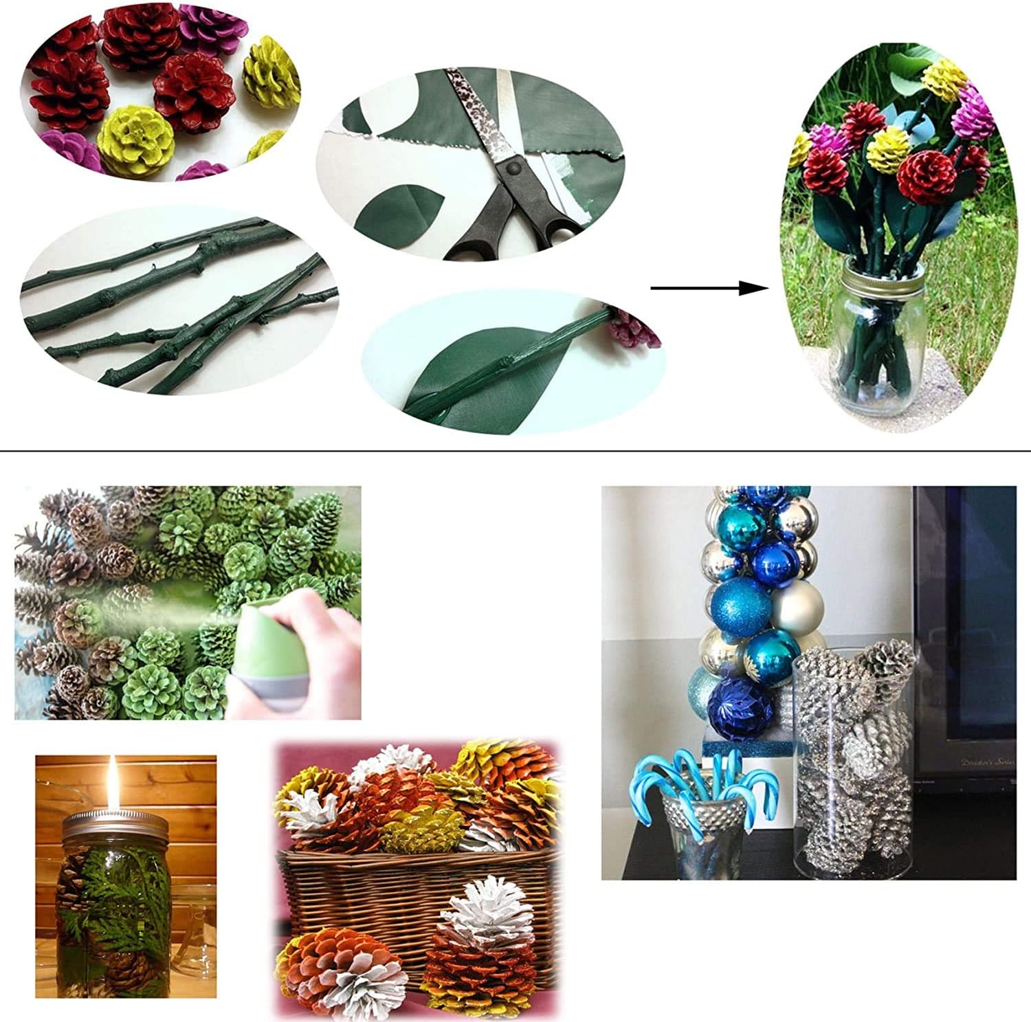 POFET Natural Pine Cones Pineal Gland Aquarium Terrariums Miniature Garden Fairy Gardens Doll House Decoration 1-3cm 50-piece - Image 4